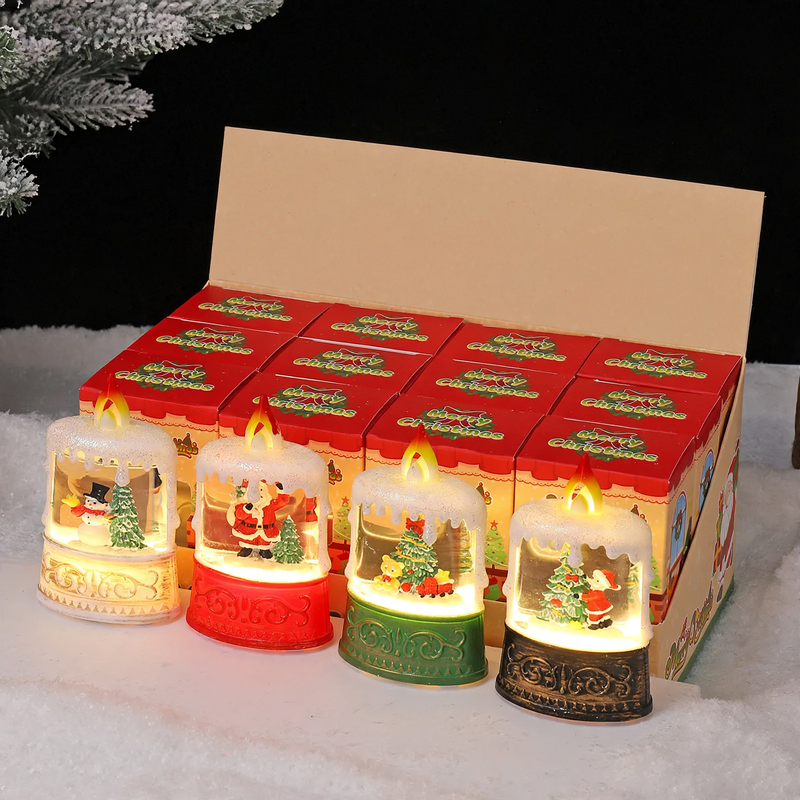 Dekorative LED-Schneekugel mit weihnachtlichen Motiven
