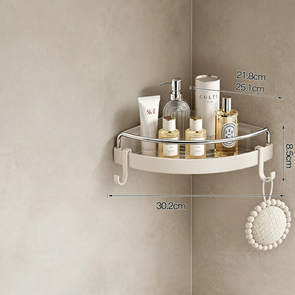 Dreieck-Eckregal für Badezimmer, Kunststoff und Aluminium