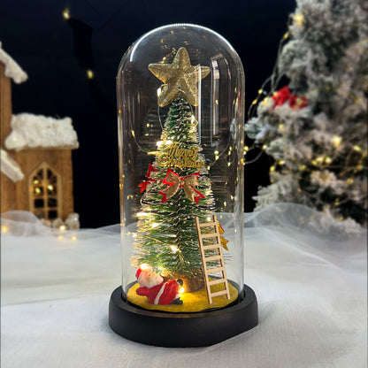 LED-Weihnachtsbaum in Glaskuppel mit Beleuchtung