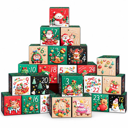 Dekorative Advents-Geschenkboxen, 24er-Set