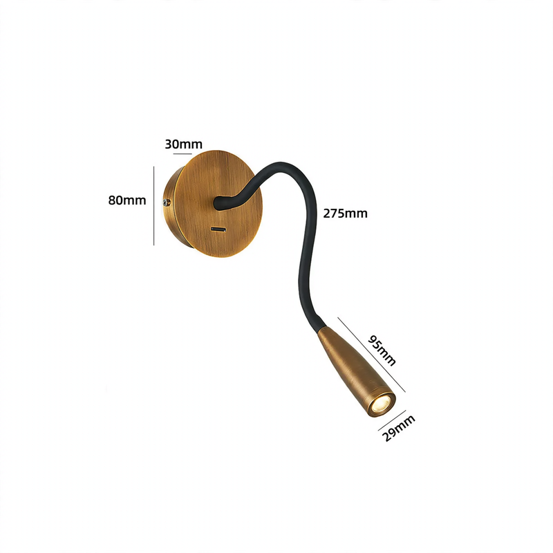 Flexible LED-Wandleuchte mit Schwanenhals