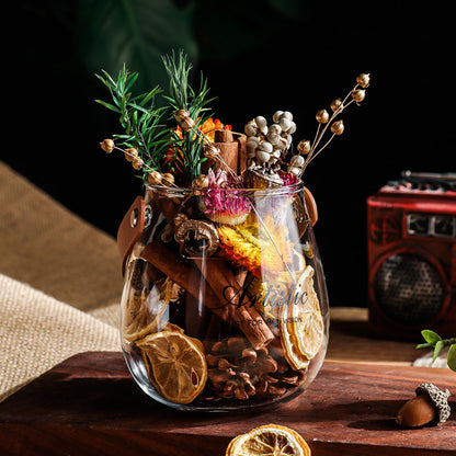 Glasgefäß für Duftöl und Trockenblumen
