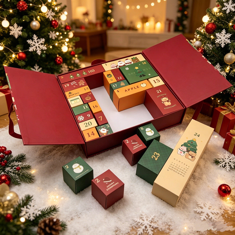 Weihnachts-Adventskalender-Geschenkbox mit Doppeltür