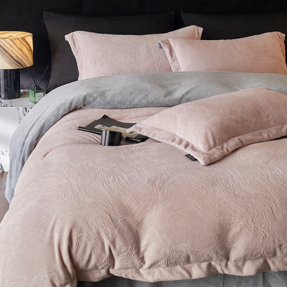 Luxus-Milchfleece-Bettwäsche-Set, geometrisch, warm