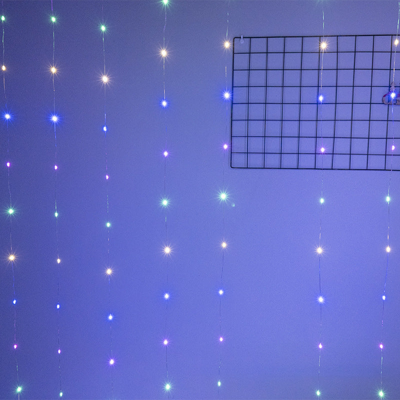 LED-Vorhang-Lichterkette mit USB-Anschluss und Fernbedienung