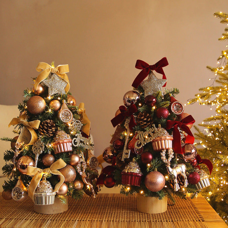 Mini-Weihnachtsbaum-Set mit Rentier-Dekor, 45/60 cm