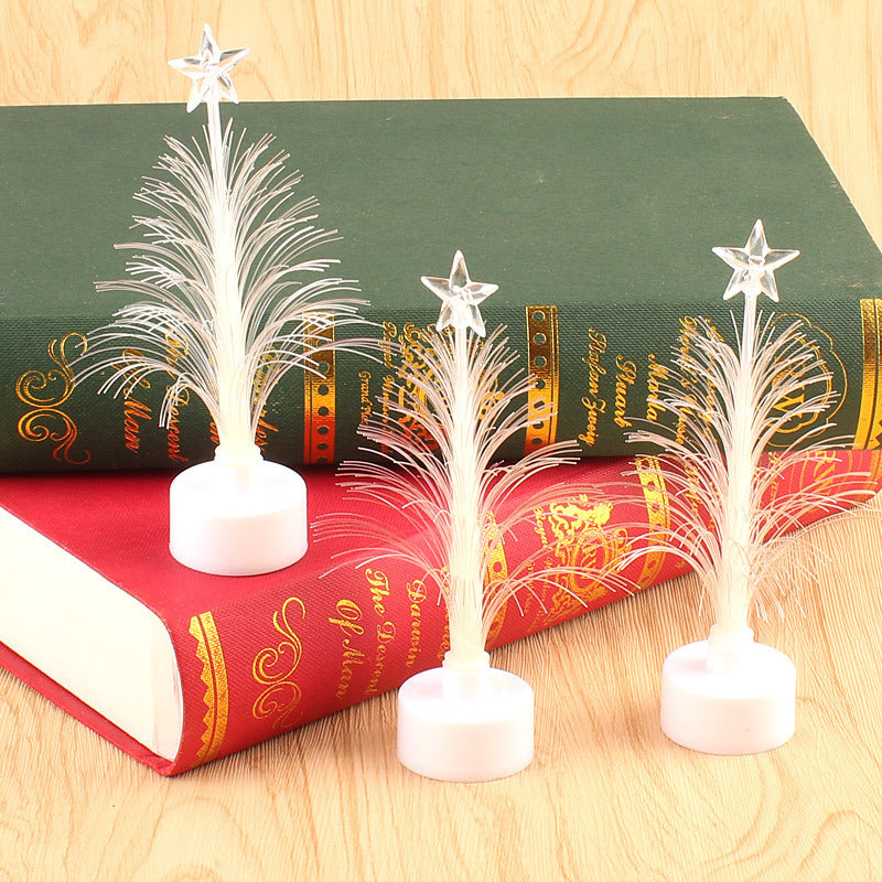 LED-Glasfaser-Weihnachtsbaum, leuchtende Tischdekoration