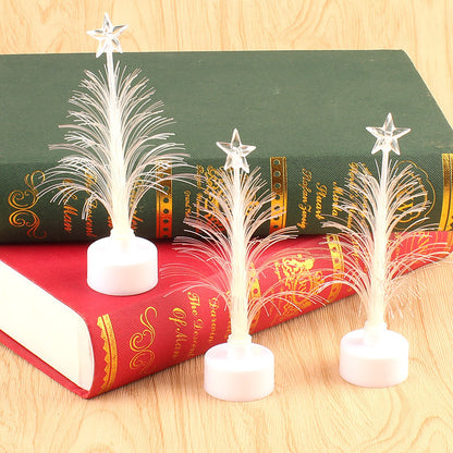 LED-Glasfaser-Weihnachtsbaum, leuchtende Tischdekoration