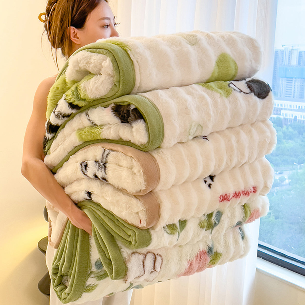 Flauschige Kuscheldecke, winterwarm, verschiedene Größen