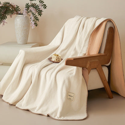 Waffel-Wohndecke aus Milchfaser-Fleece