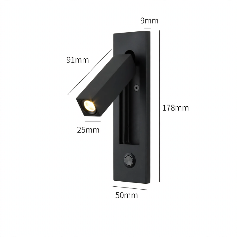 Wandleuchte mit Leselicht und USB-Ladeanschluss
