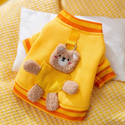 Streifen-Sweatshirt mit Leine, Polyester-Baumwolle, dünn gefüttert