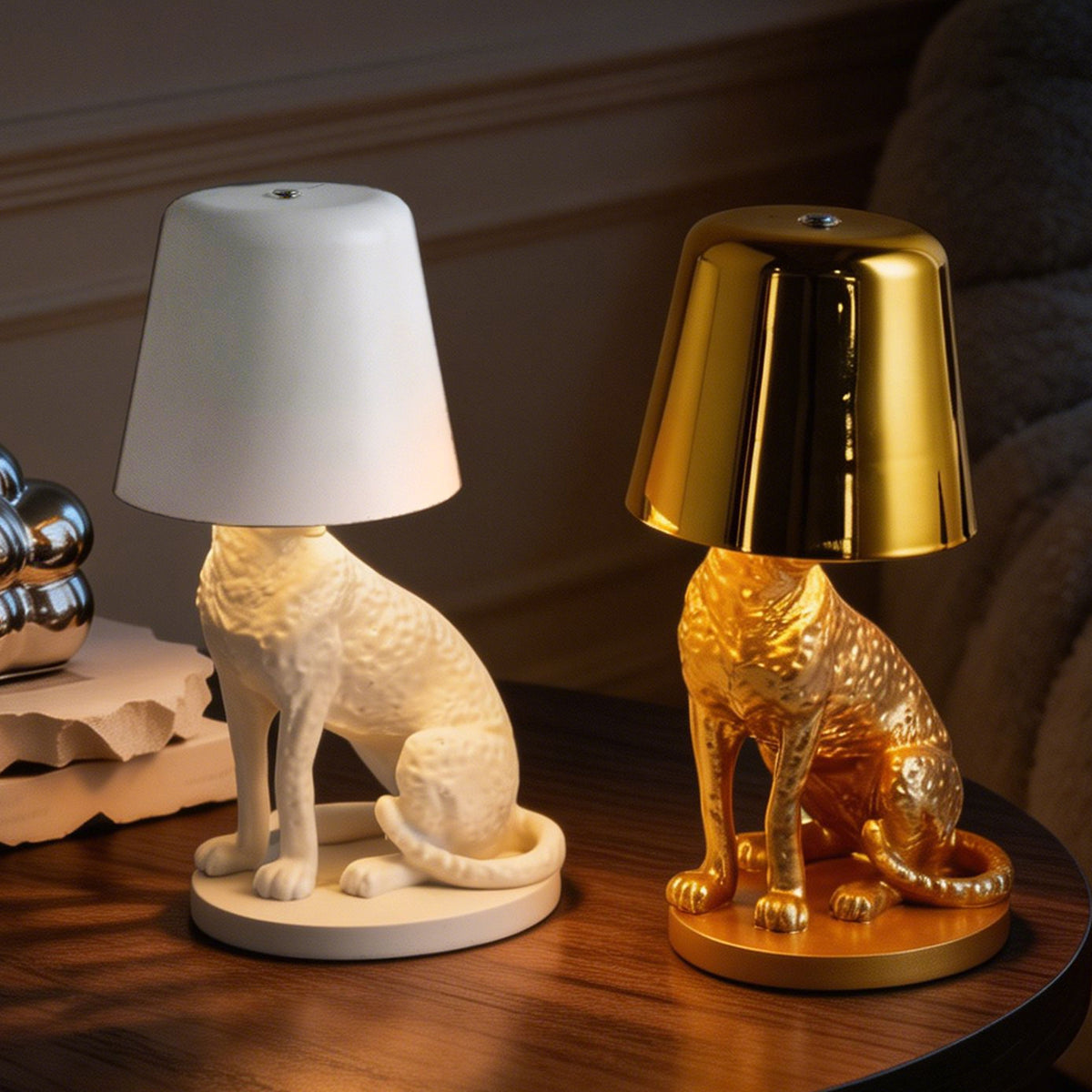 Kauernde Leopard Tischlampe