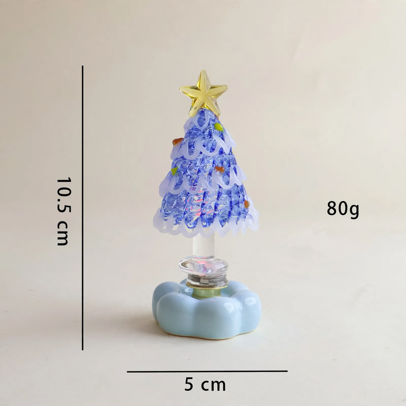 Dekorative, rotierende LED-Weihnachtsbaum-Figur aus Glas