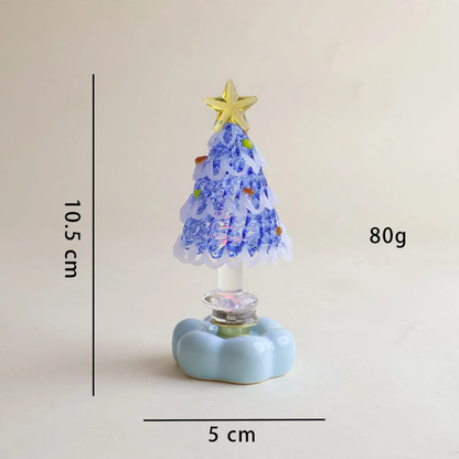 Dekorative, rotierende LED-Weihnachtsbaum-Figur aus Glas