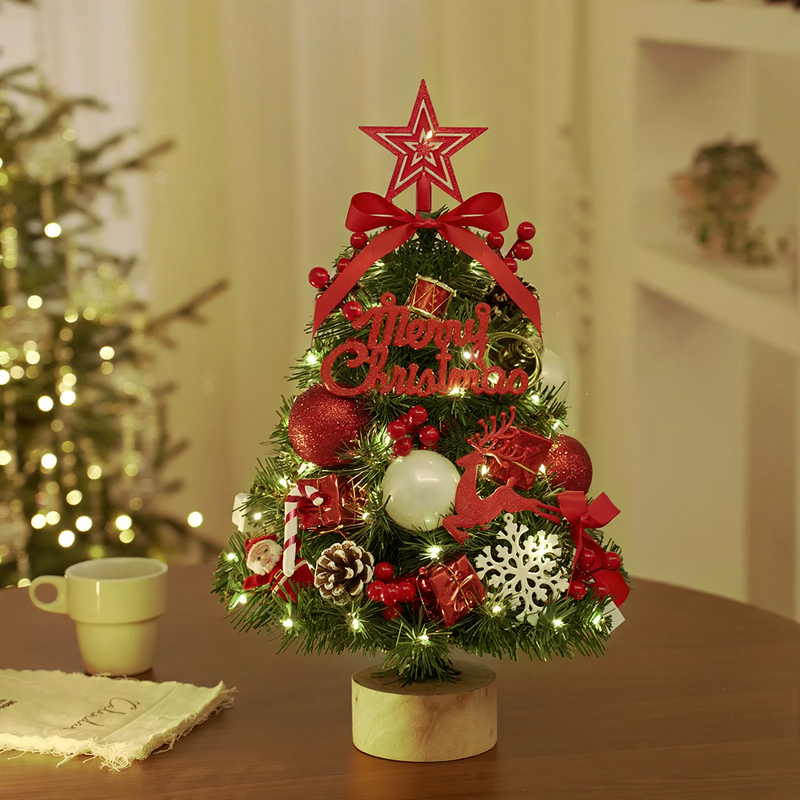 Mini-Weihnachtsbaum für den Tisch mit Beleuchtung