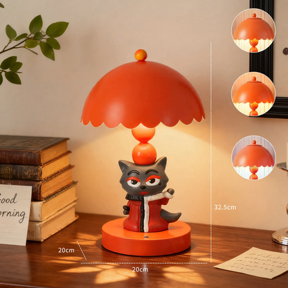 Cartoon-Tischlampe, Rot, Emaillefinish