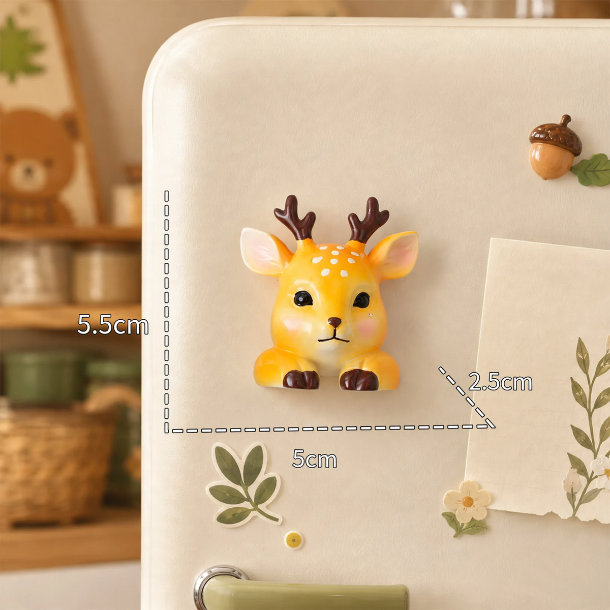 3D-Wildtier-Magnete aus Kunstharz, Cartoon-Stil