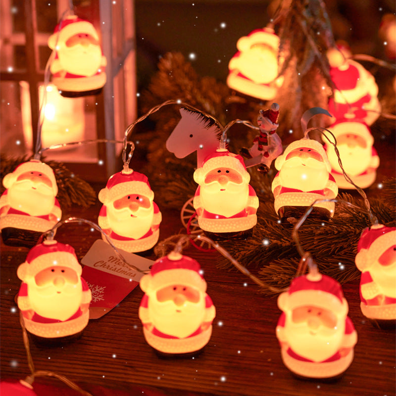 LED-Lichterkette mit Weihnachtsmotiven für festliche Dekoration