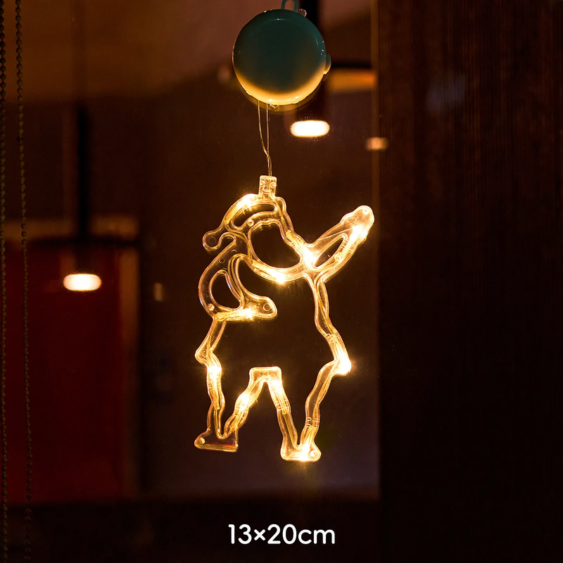 LED-Fensterleuchte mit Saugnapf, weihnachtliches Design