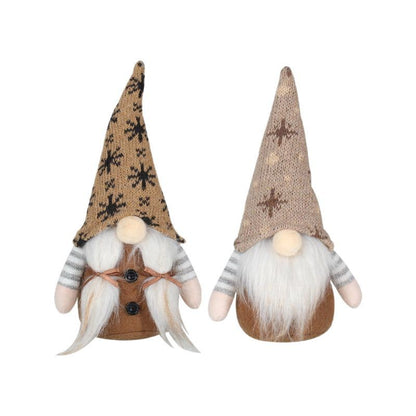 Weihnachts-Wichtel mit Strickmütze, braun
