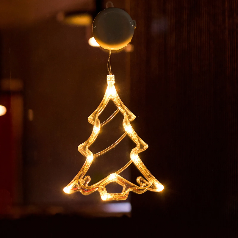 LED-Fensterdekorationsleuchte mit Saugnapf für Weihnachten
