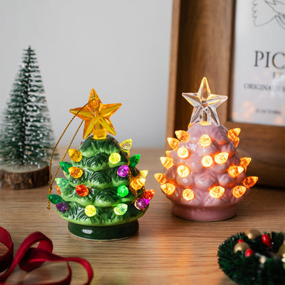 Keramik-Weihnachtsbaum-Nachtlicht, 9,2 cm