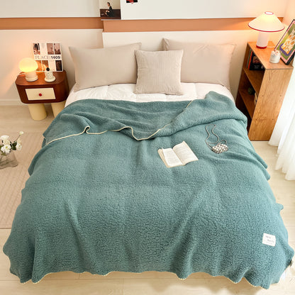 Doppelseitige Lammfleece-Decke mit Bubble-Struktur