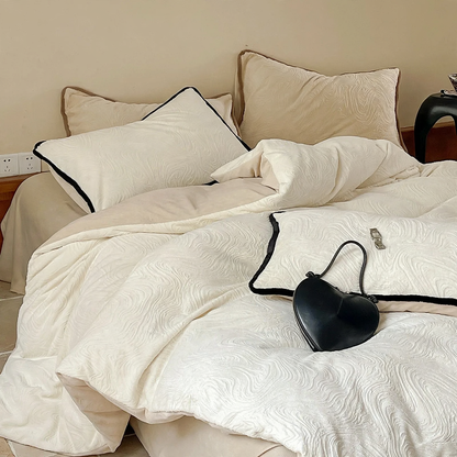 Gestepptes Milchfaser-Fleece Bettwäsche-Set, extra dick