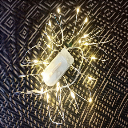 LED-Kupferdraht-Lichterkette mit Knopfzellen, 1 m