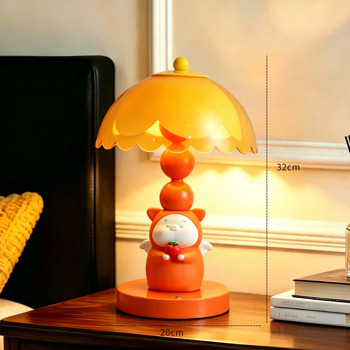 Engel-Schweinchen-Tischlampe