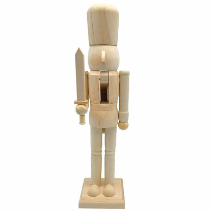 Nussknacker-Figur aus Holz, 38 cm, unbemalt