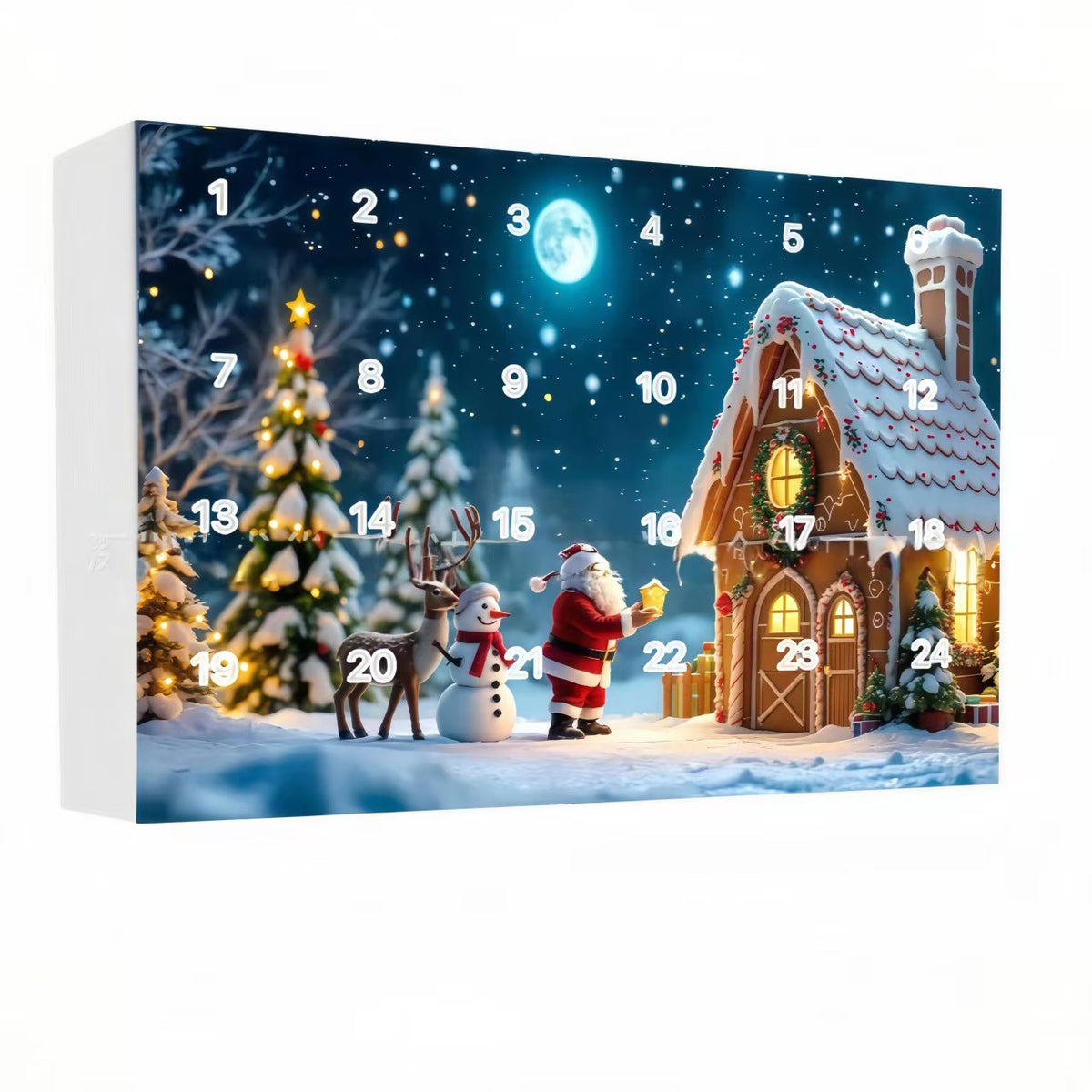 Weihnachts-Adventskalender mit Wichtel-Figuren