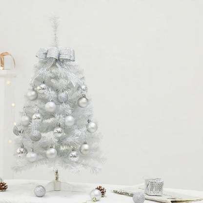 Mini-Weihnachtsbaum, weiß, 45/60 cm, mit Beleuchtung