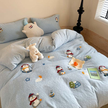 Milchfaser-Fleece Bettwäsche-Set, Teddy-Optik, verschiedene Größen