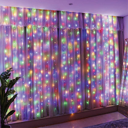 LED-Kupferdraht-Vorhang-Lichterkette mit Fernbedienung