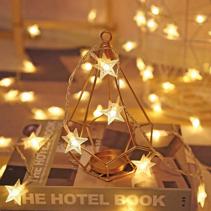 LED-Sternen-Lichterkette mit Batteriefach