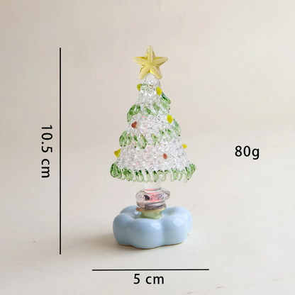 Dekorative, rotierende LED-Weihnachtsbaum-Figur aus Glas