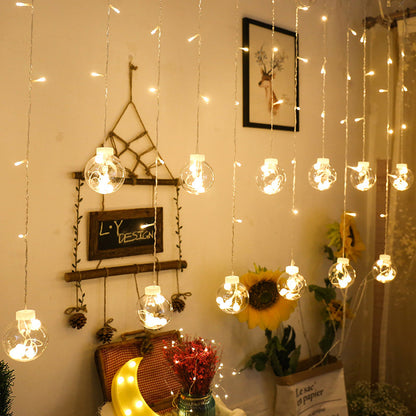 LED-Vorhang-Lichterkette mit Sternen