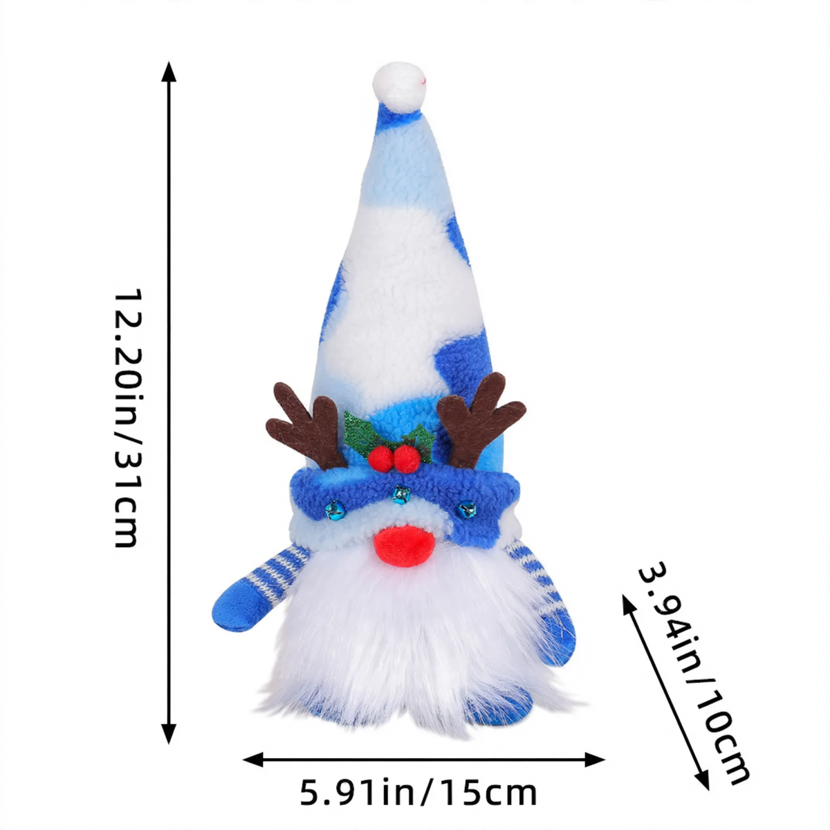 Leuchtende Weihnachts-Wichtelfigur mit Pailletten