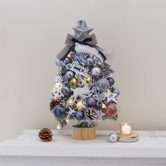 Mini-Weihnachtsbaum-Set mit LED-Beleuchtung, 50 cm