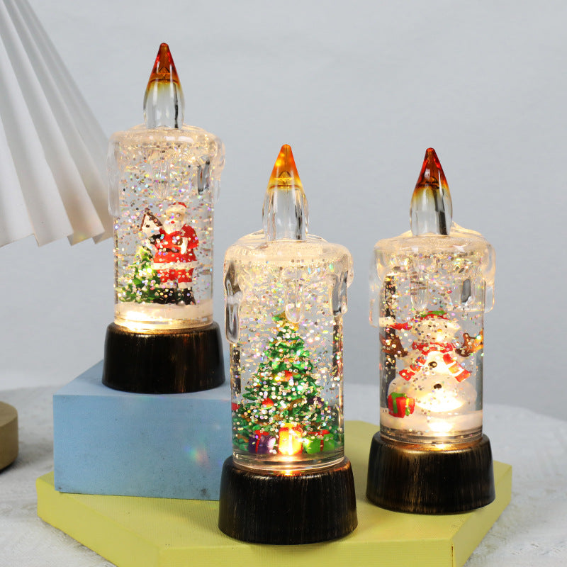 Weihnachtliche Schneekugel-Nachtlichter mit Beleuchtung