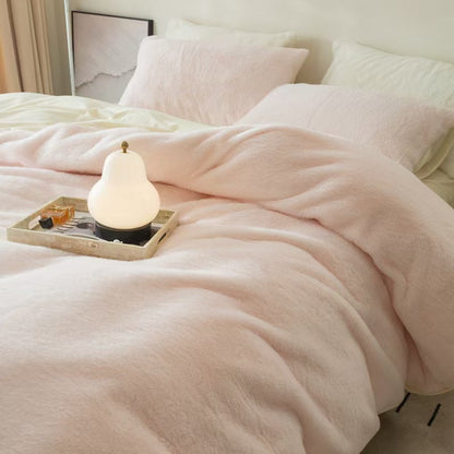 Milchfaser-Fleece Bettwäsche-Set, unifarben, verschiedene Größen