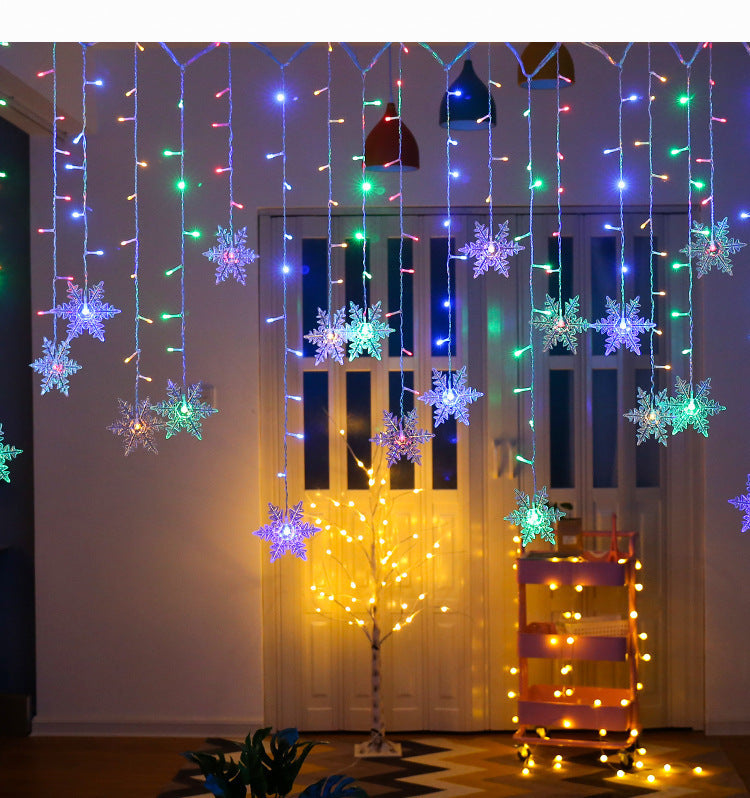 LED-Schneeflocken-Vorhang-Lichterkette