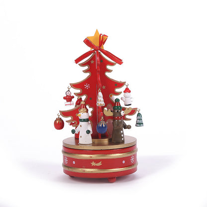 Dekorative Weihnachtsbaum-Spieluhr aus Holz