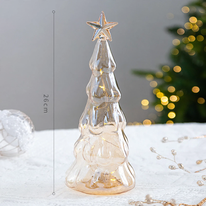 Weihnachtsbaum-Dekoration aus Glas, beleuchtet