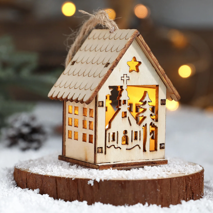 Dekorative LED-Holzhütte für weihnachtliche Atmosphäre