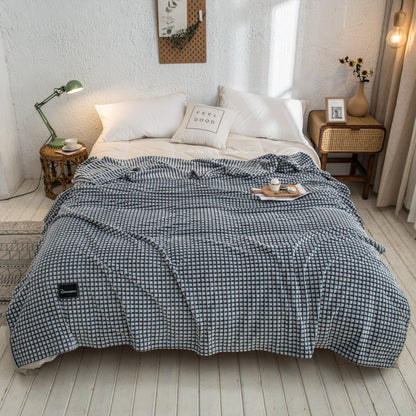 Japanische Milchfaser-Fleece Kuscheldecke, einfarbig