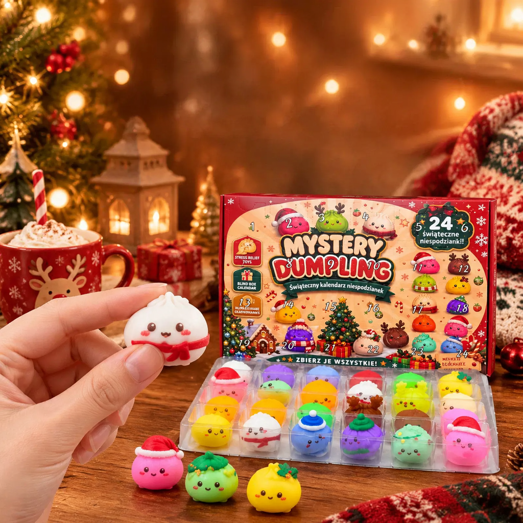 Weihnachts-Adventskalender mit 24 Überraschungs-Quetschspielzeugen