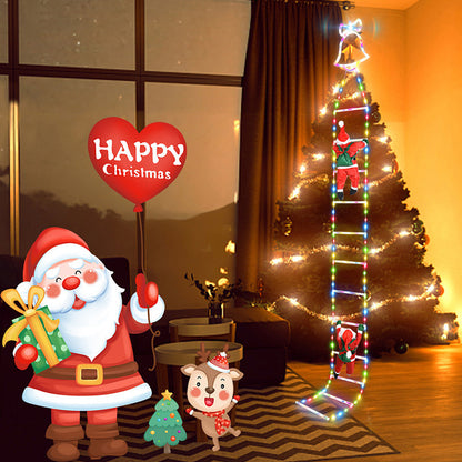 LED-Weihnachts-Leiter-Lichterkette mit Weihnachtsmann